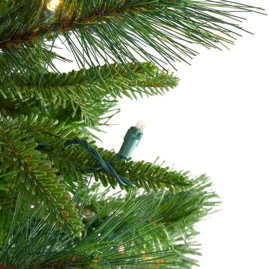 9ft. Pre-Lit Real Touch™ Rosemary Emerald & Angel Pine Artificial Christmas Tree, Clear LED Lights